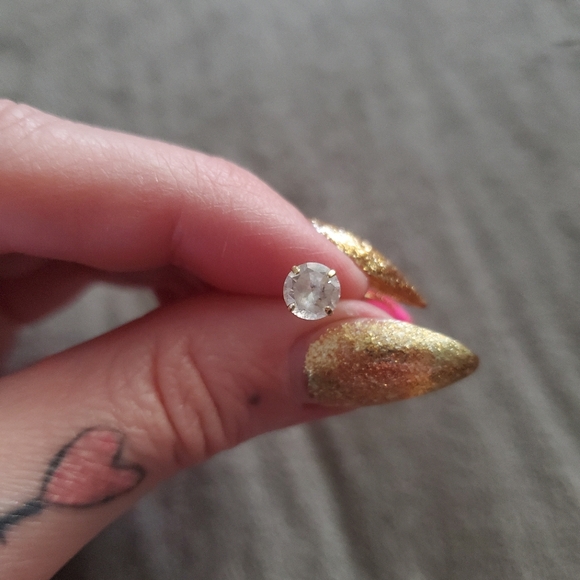 Round Cubic Zirconia Stud Earrings - Picture 2 of 4